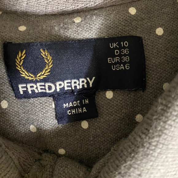 Fred Perry Women's Grey Polka-Dot Collared Knit Polo Dress - Picture 4 of 6
